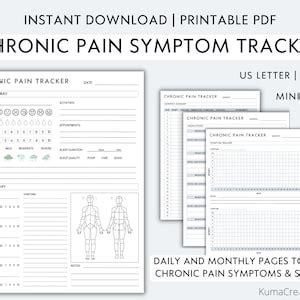 Chronic Pain Symptom Tracker Chronic Illness Journal Medication Log Medical Information Binder