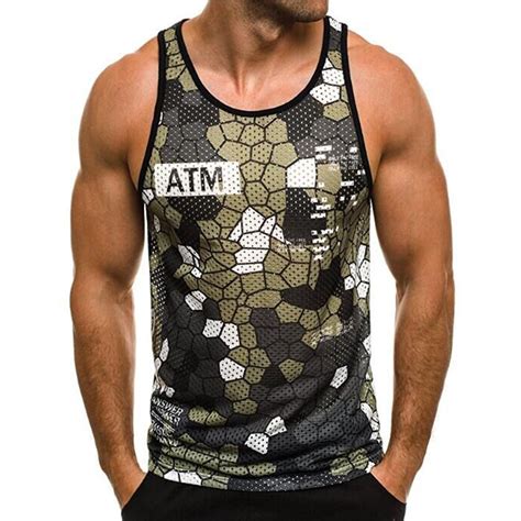 Camouflage Mens Bodybuilding Tank Top 2018 Summer Sleeveless Tee Shirts