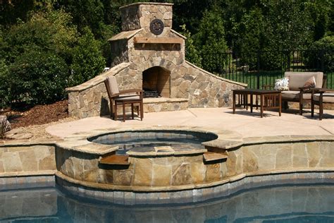 Spa With Fireplace Swimming Pool Designs Residential Pool Freeform