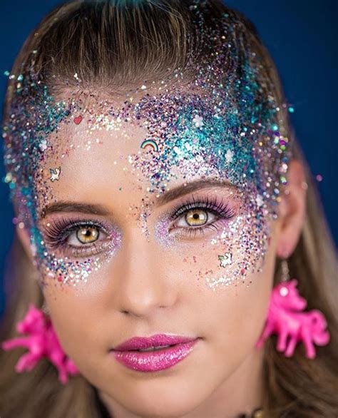 Purple And Blue Glitter Fairy Makeup Glitter Makeup Looks Festival