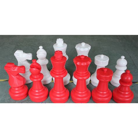 Giant Chess 64cm Set In Red And White Pieces Only Giant Chess