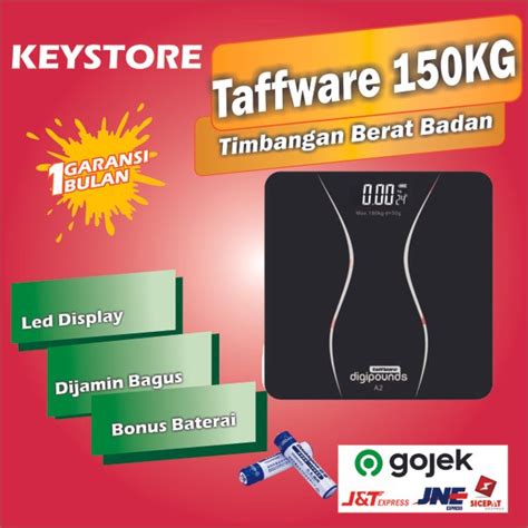 Jual Timbangan Berat Badan Taffware Gason Digital Kaca Maks 180kg Di