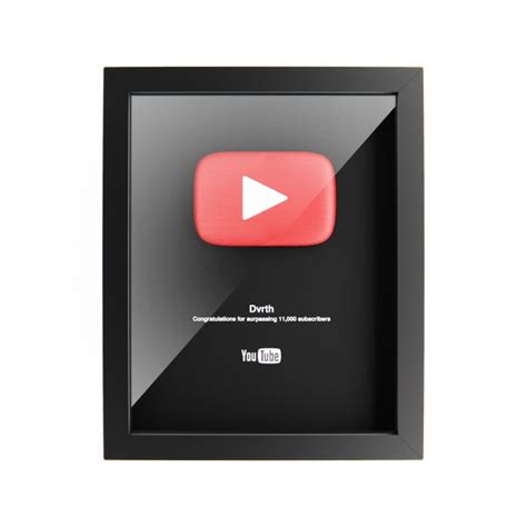 Custom Youtube Play Button Award 8x10 Etsy