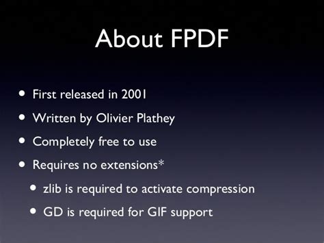 Introduction To Fpdf