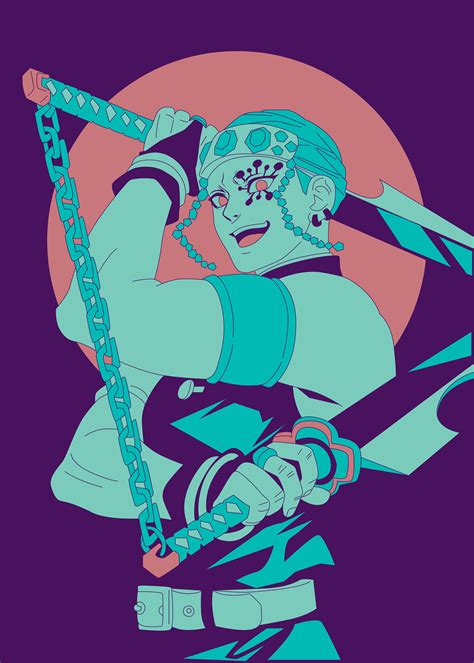 Uzui Tengen Anime & Manga Poster Print | metal posters - Displate in