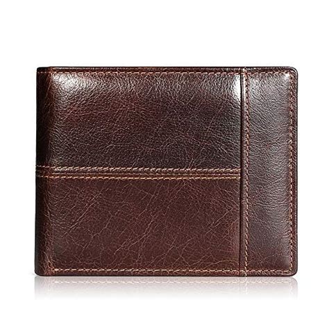 Mens Wallet RFID Genuine Leather Bifold Wallets For Men ID Window 16