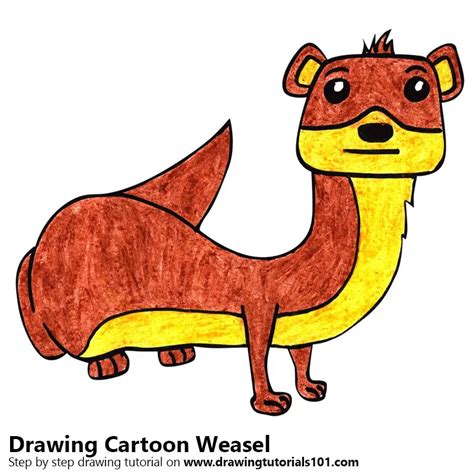 Learn How To Draw A Cartoon Weasel Cartoon Animals Step By Step