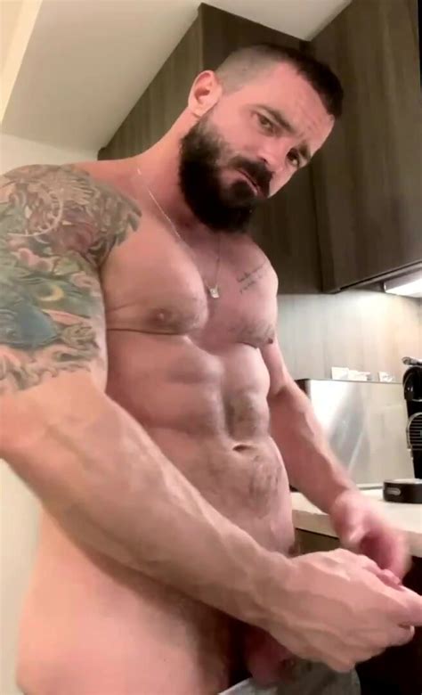 Hot Bearded Guy Jacking On His Big Dick Thisvid Com