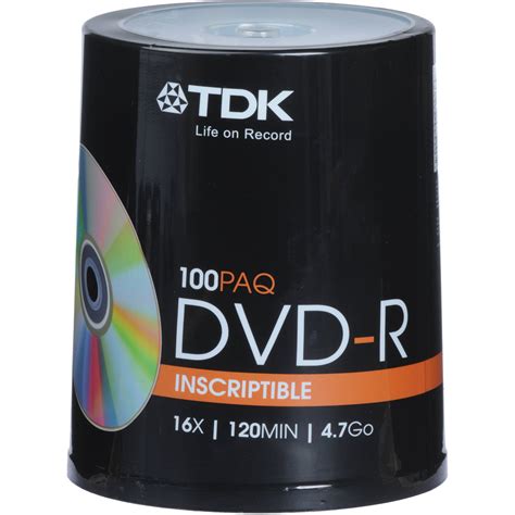 Tdk Dvd R 47gb 16x Recordable Disc Spindle Pack Of 100