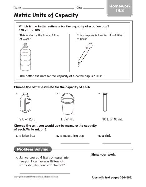 4th Grade Math Units Of Measurement Worksheets Units Of Measurement