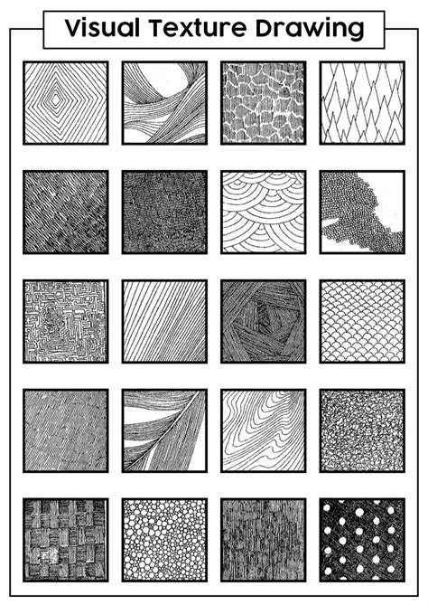 15 Texture Line Drawing Techniques Worksheet Texture Drawing Drawing