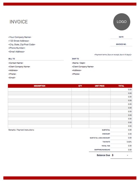 Word Invoice Template Free To Download Invoice Simple