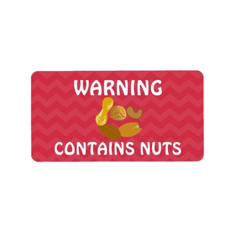 Contains Peanuts Nuts Food Allergy Alert Stickers