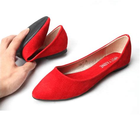 Buy Red Flat Shoe In Stock