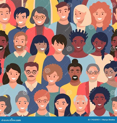 Crowd People Of Different Nationalities Vector