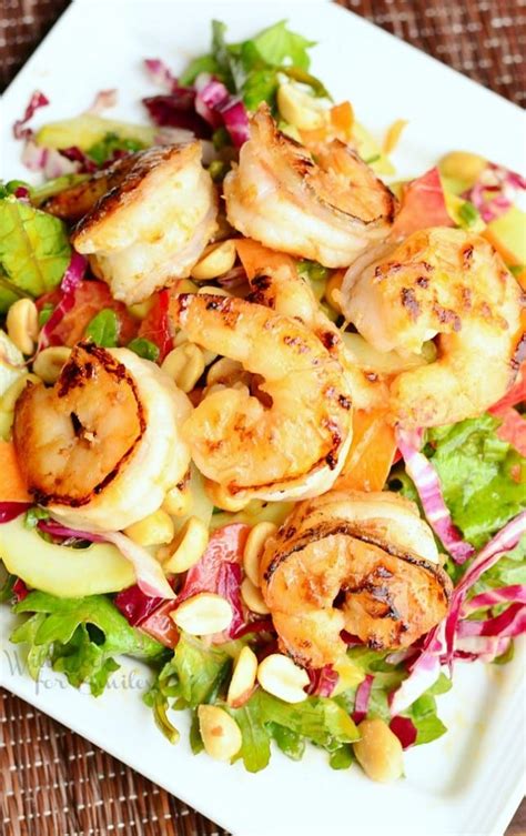 Garnish with chopped peanuts for crunch and. Thai Shrimp Salad with Peanut Dressing - Will Cook For Smiles