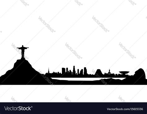 Rio De Janeiro City Skyline Travel Background Vector Image