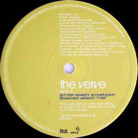 The Verve Bitter Sweet Symphony 1997 Vinyl Discogs