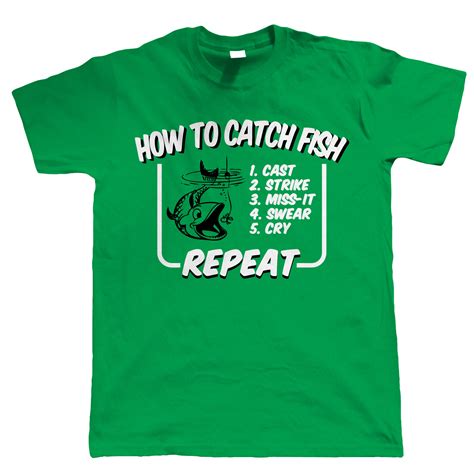 How To Catch Fish Mens Funny Fishing T Shirt Birthday T For Dad