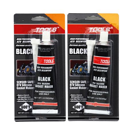 2 Pcs High Temp Safe Silicone Sealant Adhesive Black Glue Car Metal