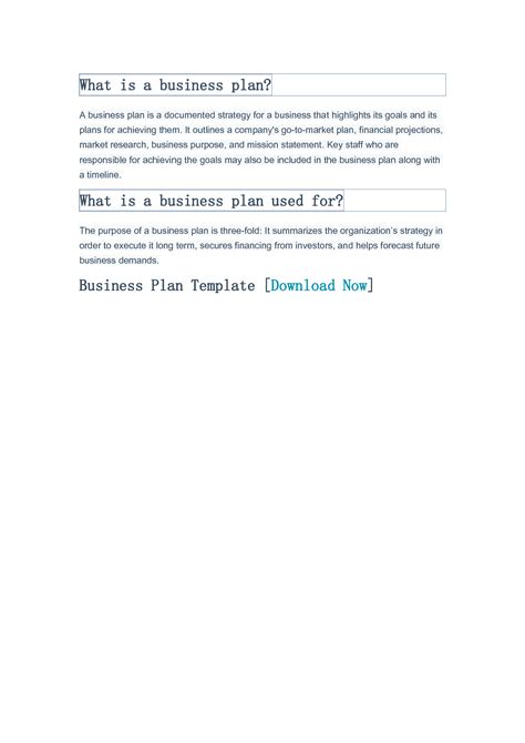 Solution What Is A Business Plan Definition Tips And Template Studypool