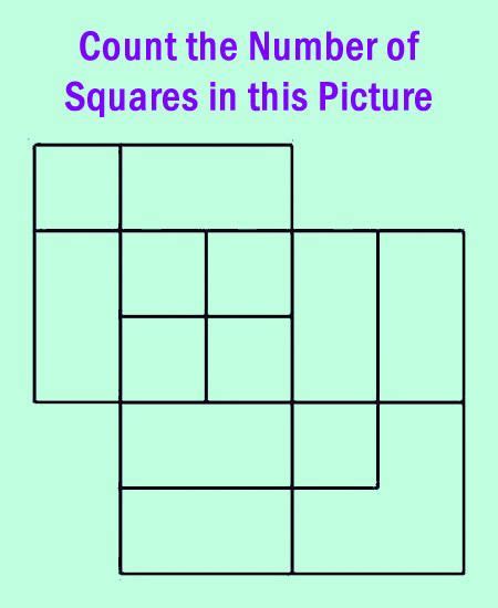 count the number of squares in this picture math riddles brain teasers word puzzles brain