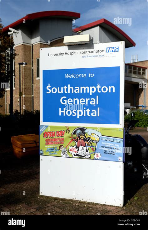 General View Of Signage For Southampton General Hospital Part Of The