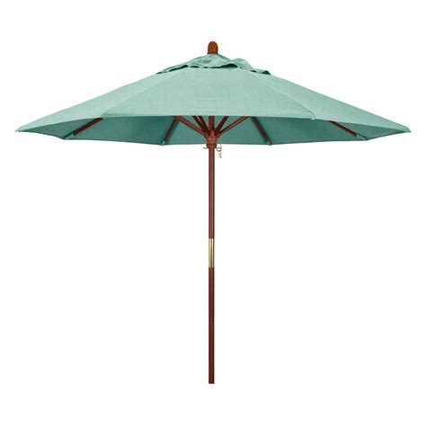 California Umbrella 9 Ft Sunbrella Marenti Wood Market Umbrella