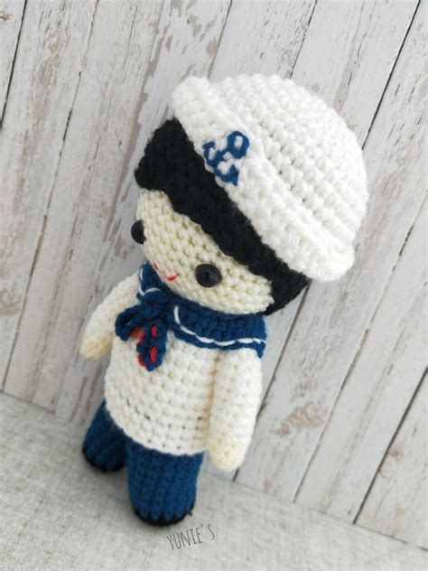 Crochet Pattern Doll Nautical Sailor Boy Doll Amigurumi Etsy