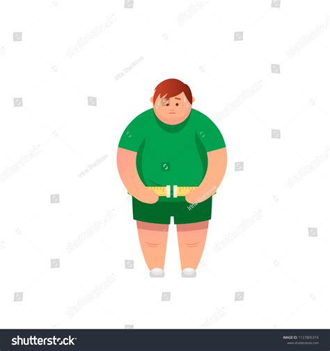 Abdomen Fat Overweight Man Big Belly Stock Vector Royalty Free