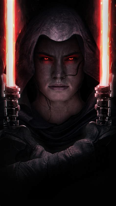 1440x2560 Resolution Dark Side Rey And Double Bladed Lightsaber Samsung