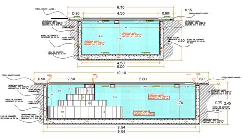 Swimming Pool Floor Plan With Description Detail Cad Drawing Cadbull