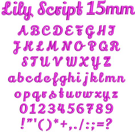 The Lily Script 15mm Font From