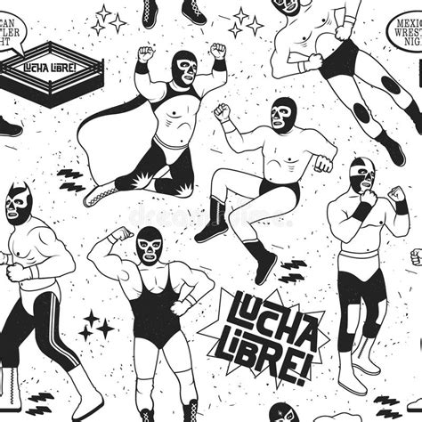 lucha libre collection stock vector illustration of card 72539182
