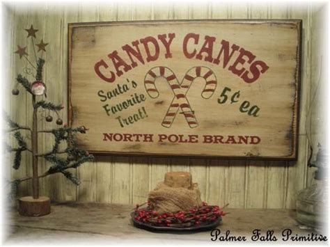 New Primitive Shabby Christmas Candy Canes Santas By Palmerfalls 32