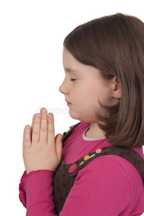 Profile Of Beautiful Girl Praying And Looking Up Stock Photo Image Of
