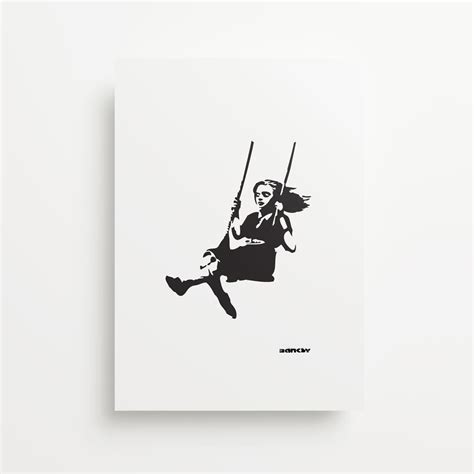 Banksy Girl Swinging Giclée Print Vinyl Revolution