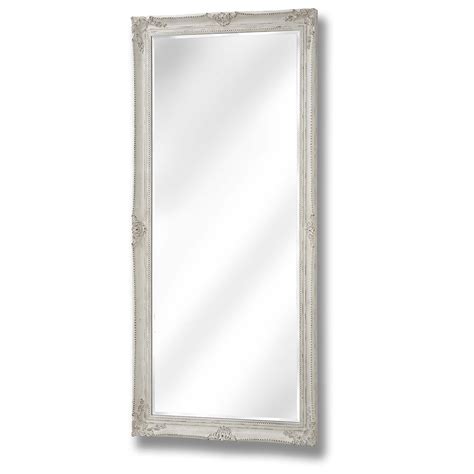 Large Antique French Style White Wall Mirror Homesdirect365