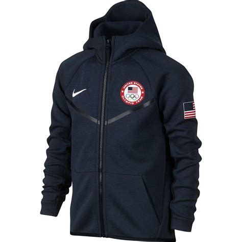 Youth Nike Navy Team Usa Tech Fleece Full Zip Jacket