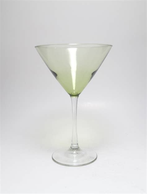 Vintage Light Green 10 Oz Martini Glasses Set Of 10