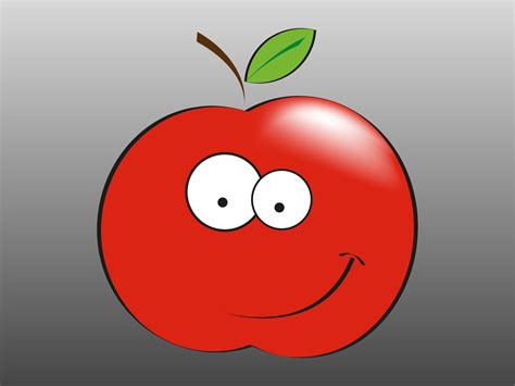 Smiling Apple Vector Art And Graphics