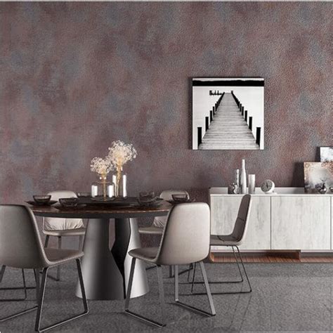 Retro Plain Solid Color Cement Effect Wallpaper Bvm Home