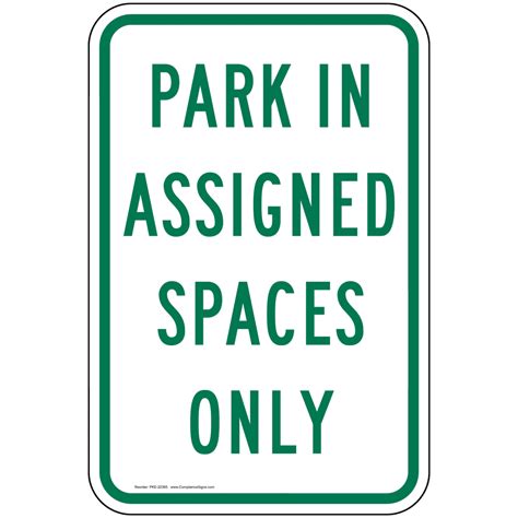 Assigned Parking Only Sign Pke 22365 Parking Control