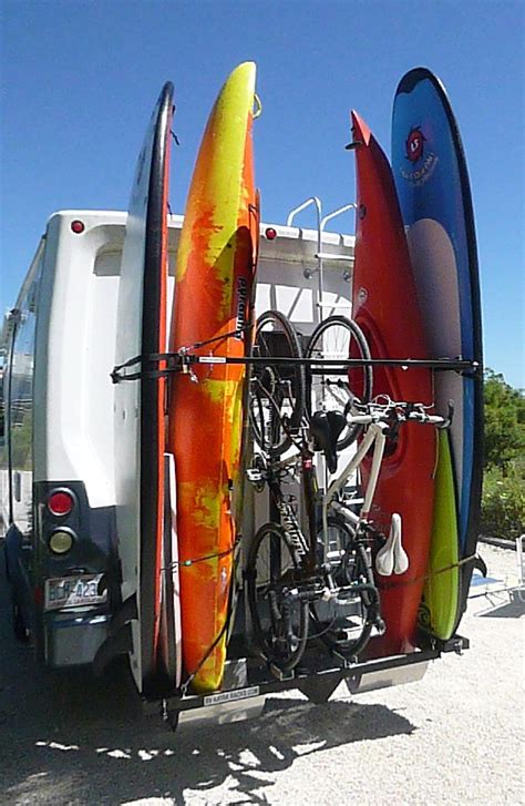 Surfboard And Paddle Board Rack For Rv More Rv Bike Rack Rack Velo