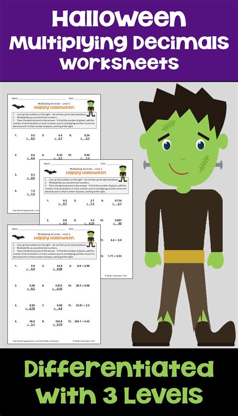 Halloween Math Is Fun For Kids With These Printable Decimal Worksheets