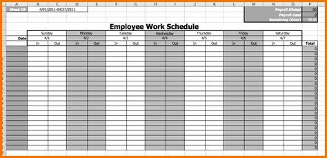 Employee Work Schedule Template Excel Printable Schedule Template