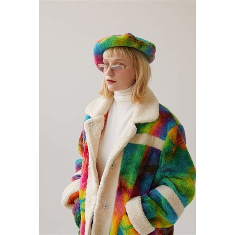 Tie Dye Borg Fur Coat Women From Fashion Crossover London Uk