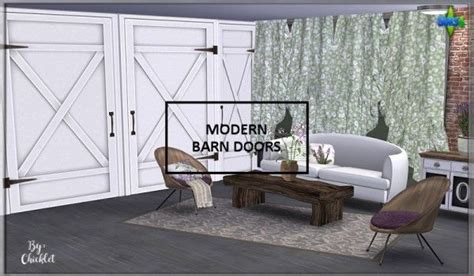 Simthing New Modern Fake Barn Doors • Sims 4 Downloads Sims House