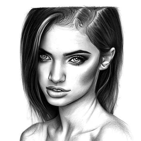 Beautiful Woman Sketch Digital Graphic · Creative Fabrica