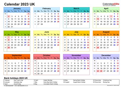 Printable Yearly Calendar 2023 Free Calendar Templatecom 2023